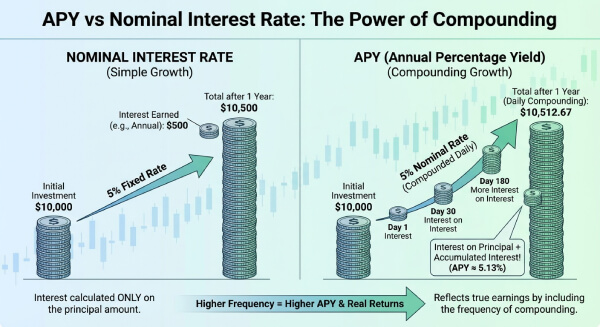 APY vs Nominal Interest Rate Comparison