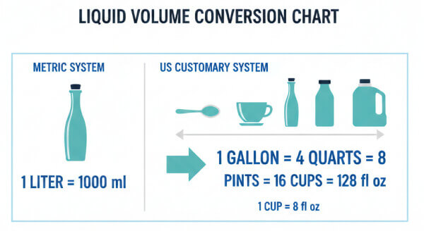 Sıvı hacmi dönüşüm tablosu ve birimleri